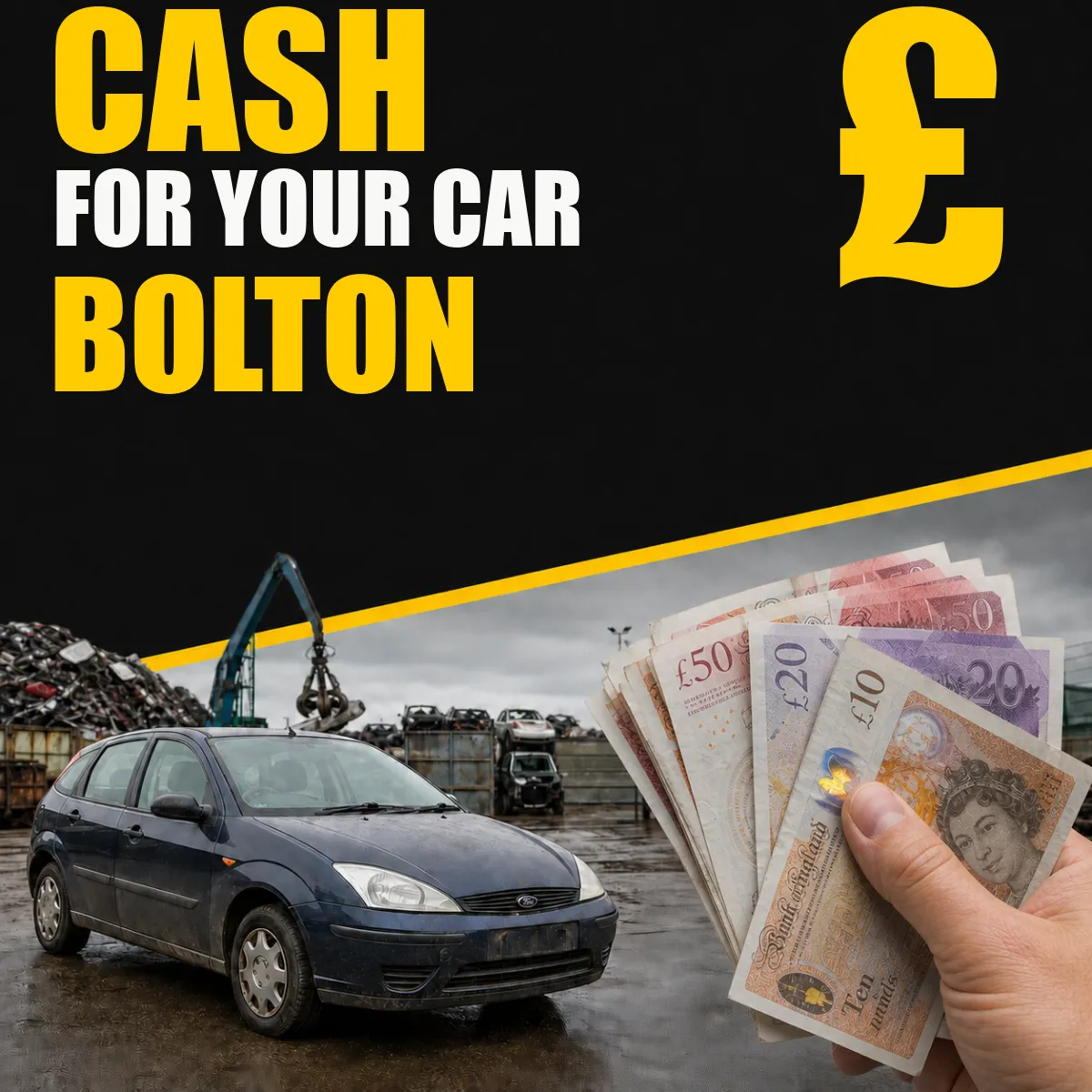 Cash for your car in Bolton from Blackburn Scrap Yard