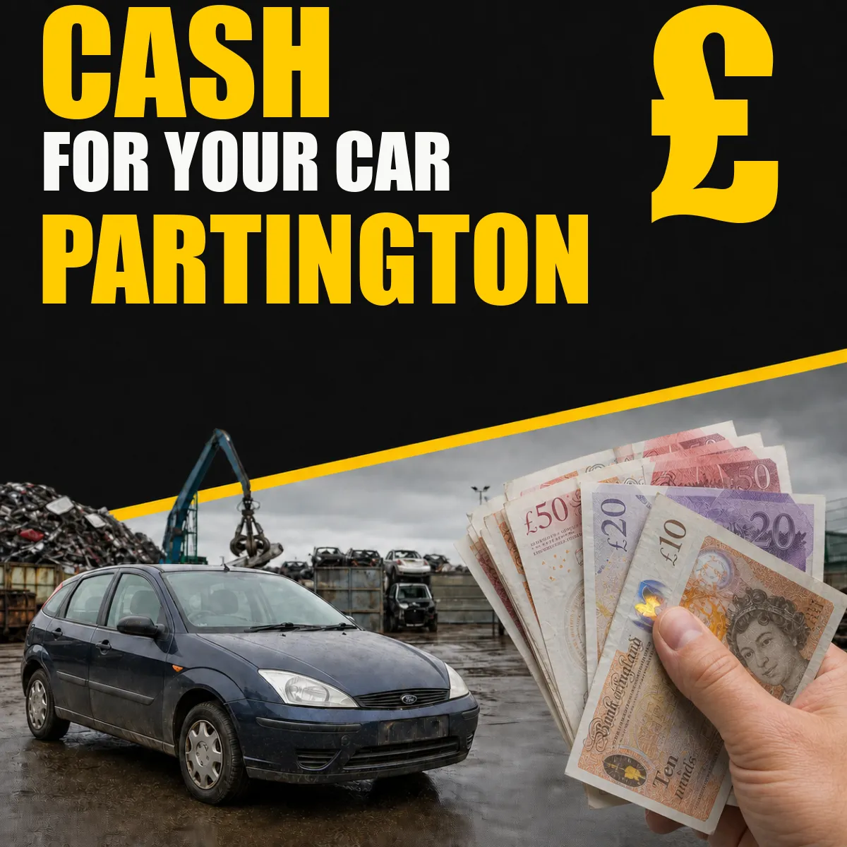 Cash for your car in Partington from Blackburn Scrap Yard