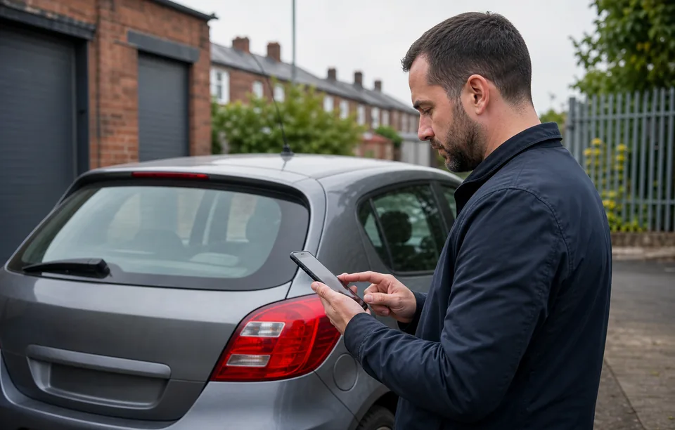 Vehicle owner requesting an online scrap car quote